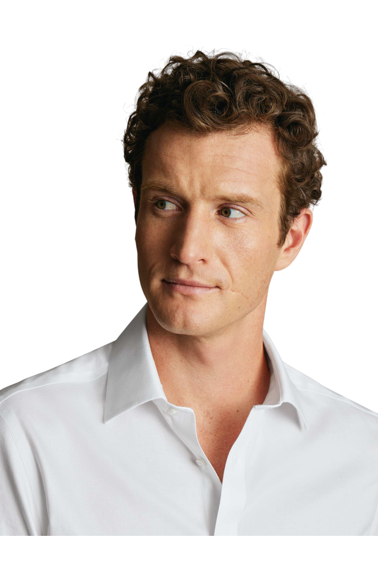 Charles Tyrwhitt Non-Iron Royal Oxford Slim Fit Shirt Single Cuff, Alternate, color, White