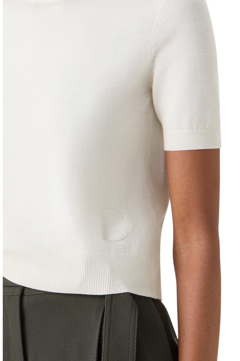 Relaxed Fit Short Sleeve Virgin Merino Wool Sweater, Alternate, color, CREAM
