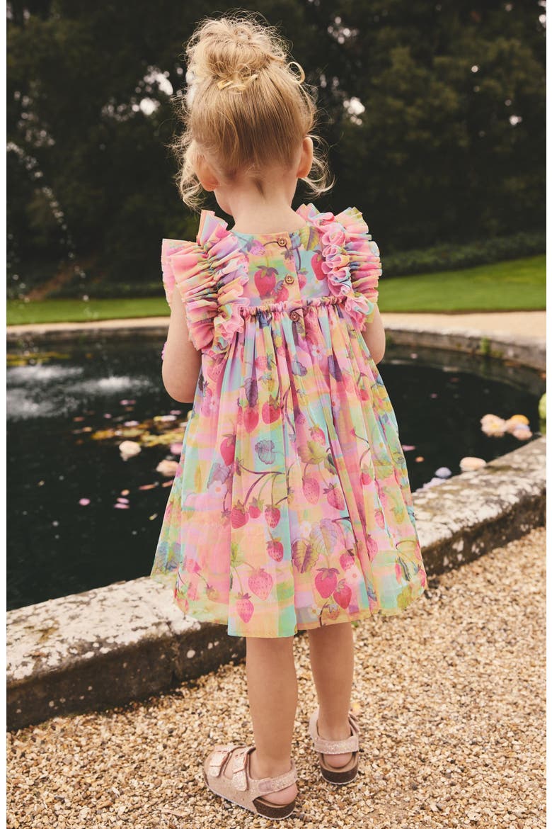 Kids' Ruffle Mesh Dress, Alternate, color, PINK MULTI