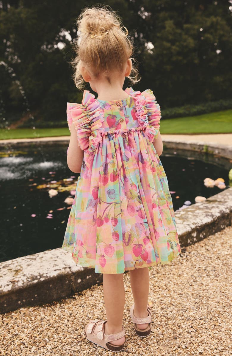 NEXT Kids' Ruffle Mesh Dress, Alternate, color, Multi