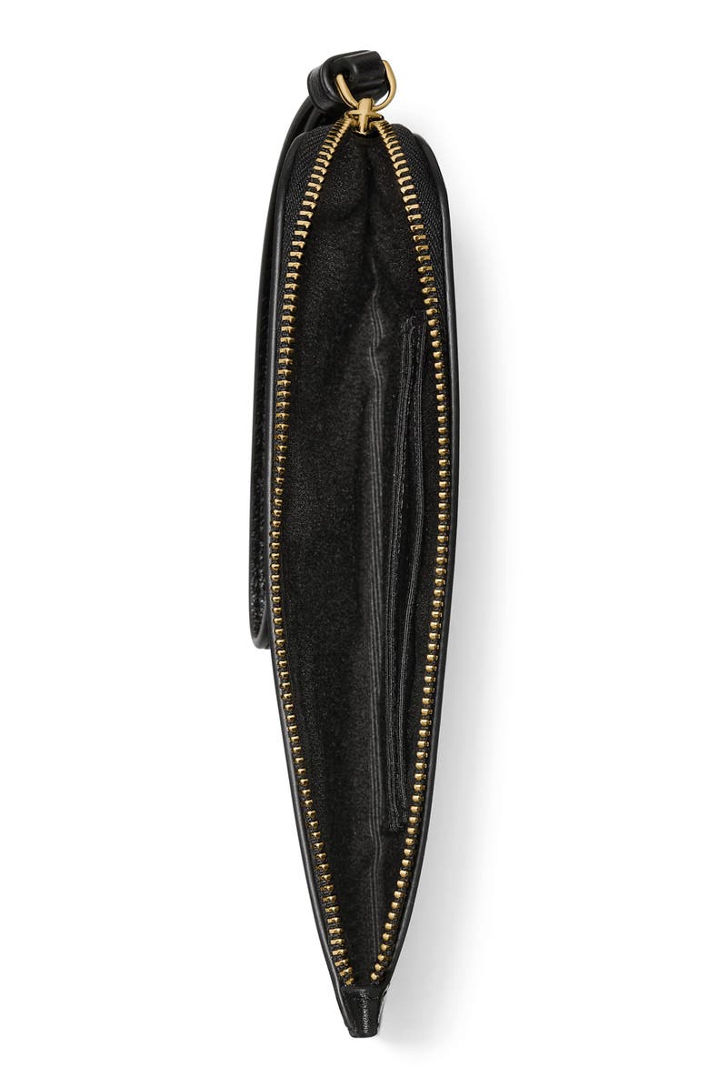 Kate Spade New York small zippy pebble leather wristlet, Alternate, color, Black
