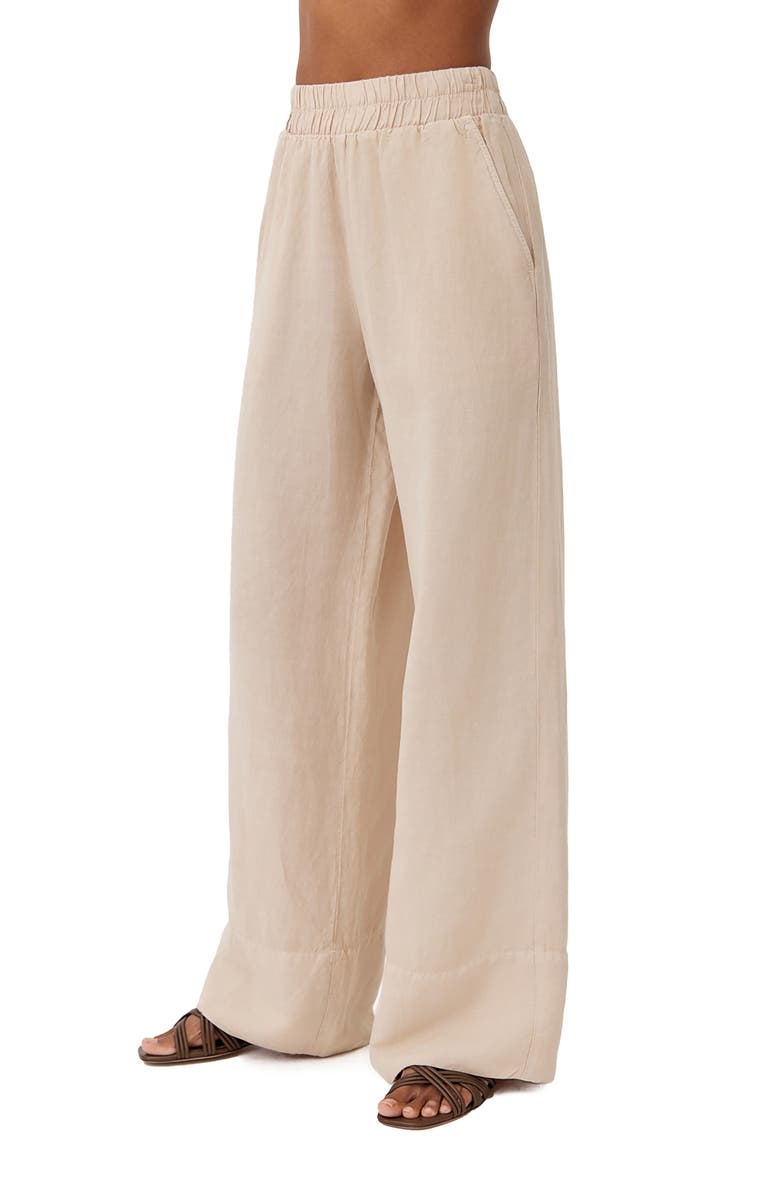 Bella Dahl Wide Leg Linen Blend Pants, Alternate, color, Moroccan Sand