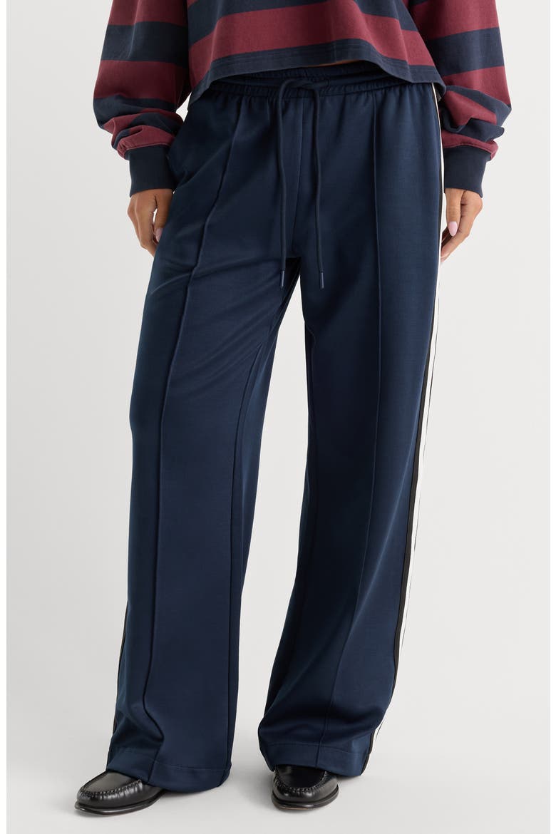The Track Pant Wide Leg Pants, Main, color, NEW NAVY002