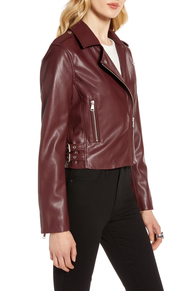 Halogen<sup>®</sup> Faux Leather Moto Jacket, Alternate, color, 