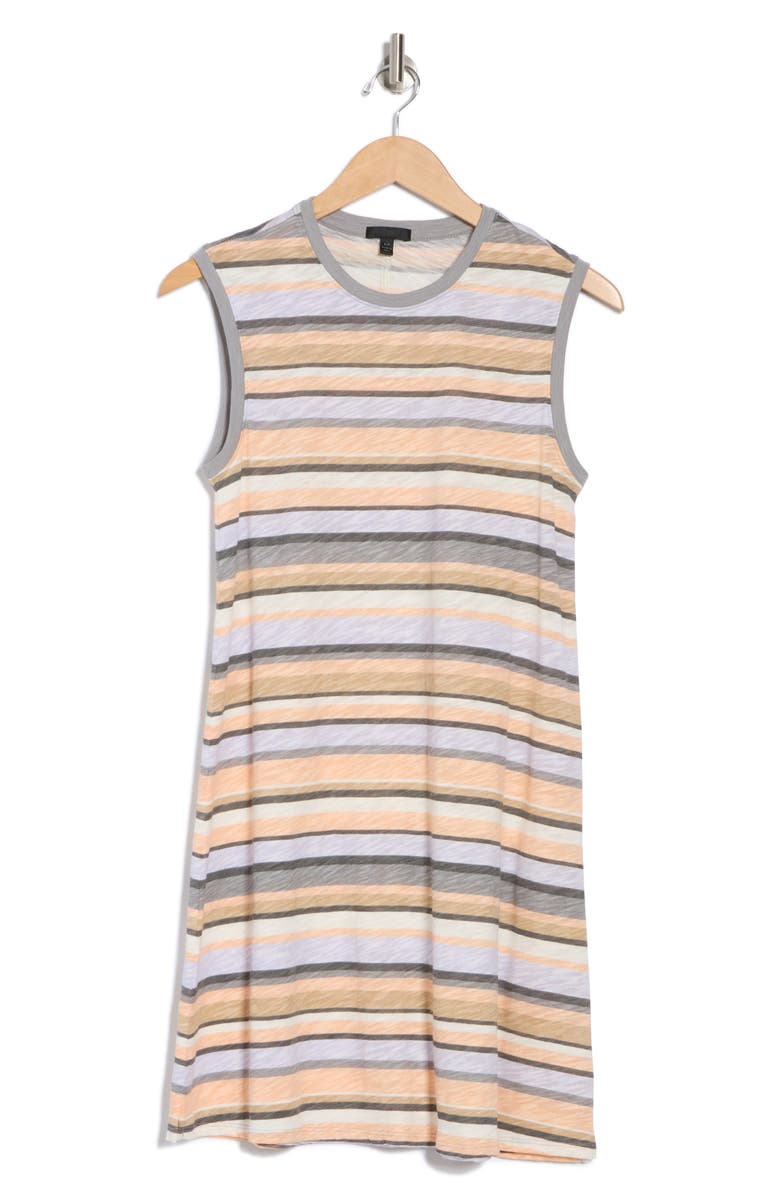 ATM Anthony Thomas Melillo Stripe Slub Jersey Tank Dress, Alternate, color, Coral Multi