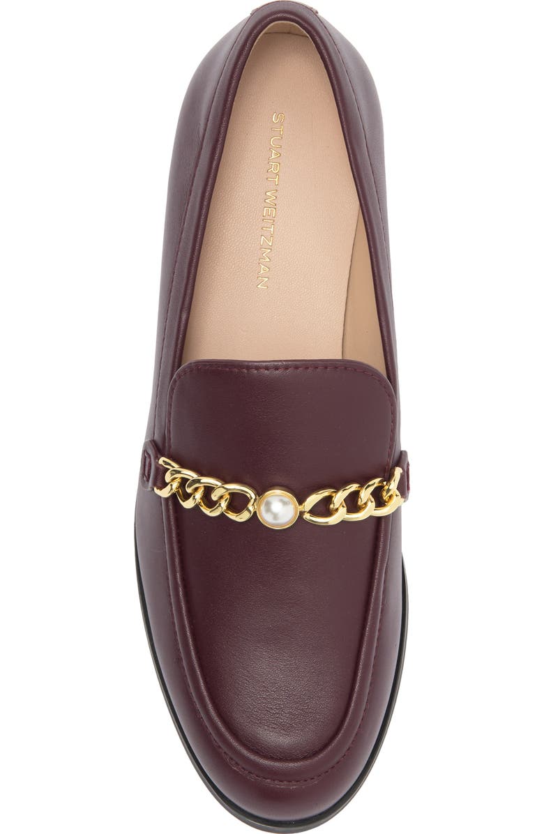 Stuart Weitzman Owen Pearl Chain Loafer, Alternate, color, Cabernet