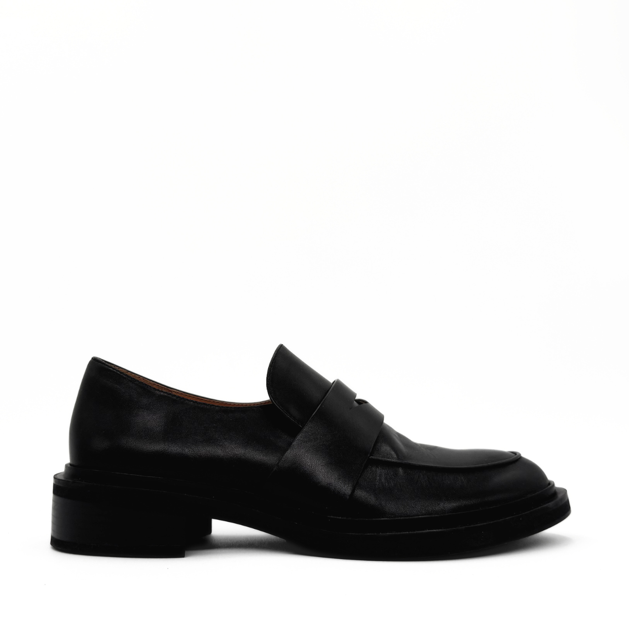 Drew Chunky Leather Loafer, Main, color, Black