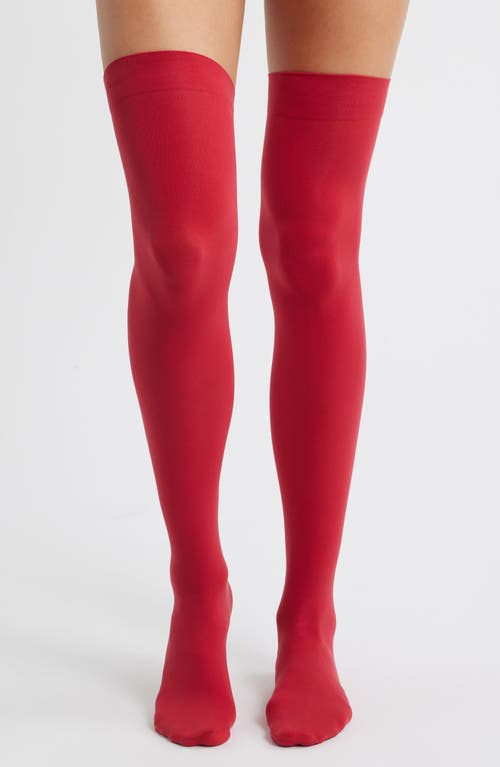 Hue Qpaque Over The Knee Socks In Red