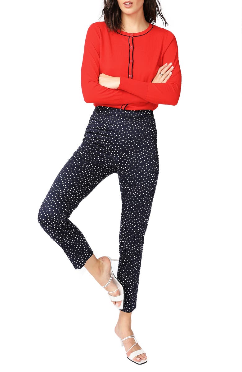 Court & Rowe Scatter Dot Slit Hem Pants, Alternate, color,