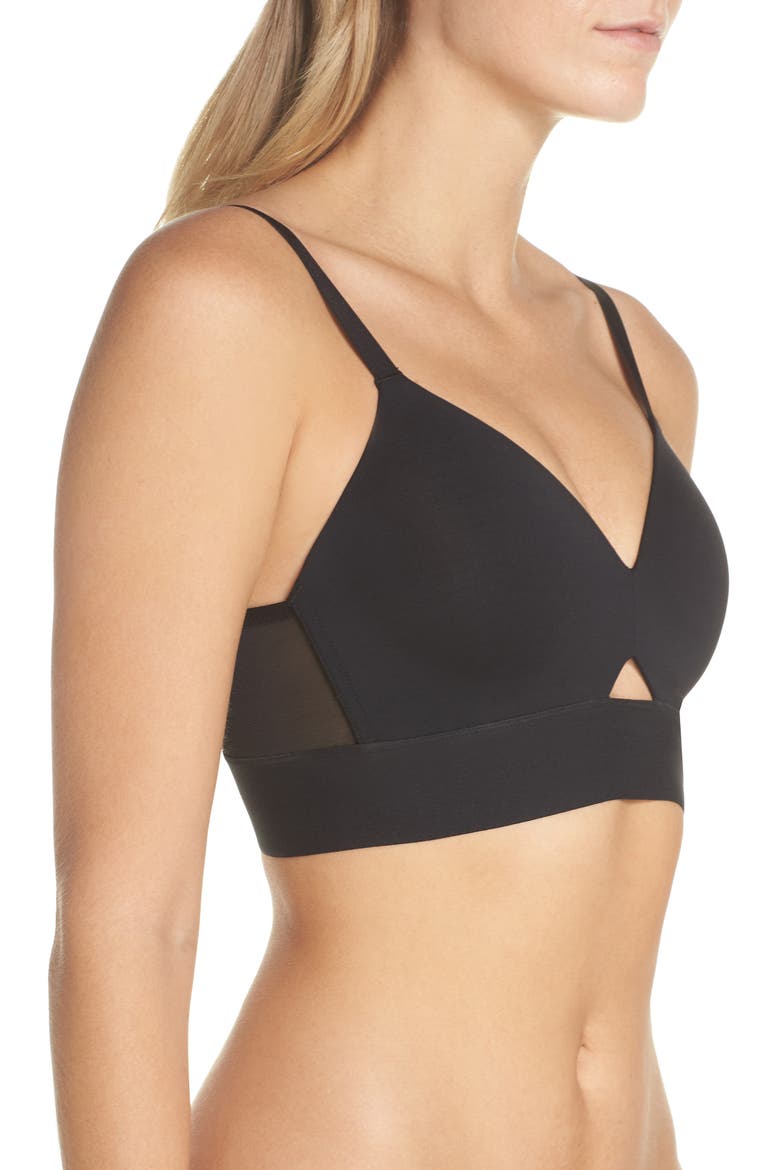 Workout To Waves Mesh Panel Sports Bra, Alternate, color, BLACK