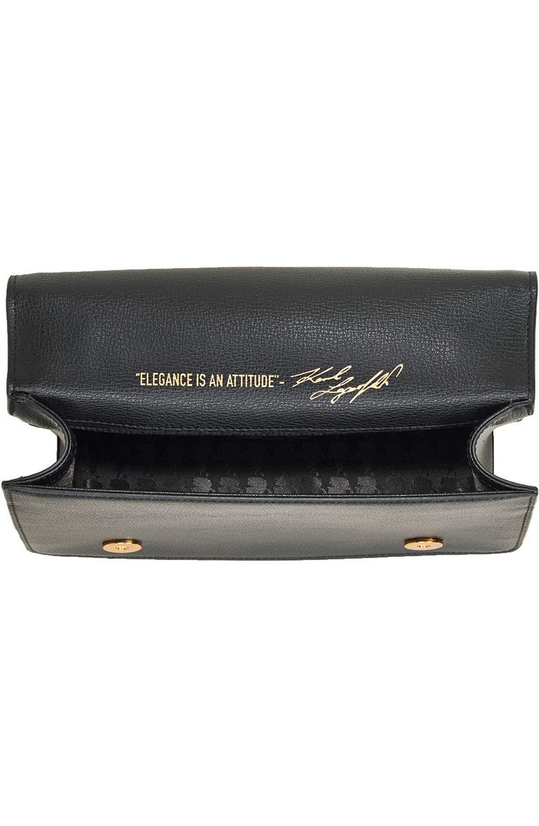 KARL LAGERFELD PARIS Simone Front Flap Crossbody, Alternate, color, Black