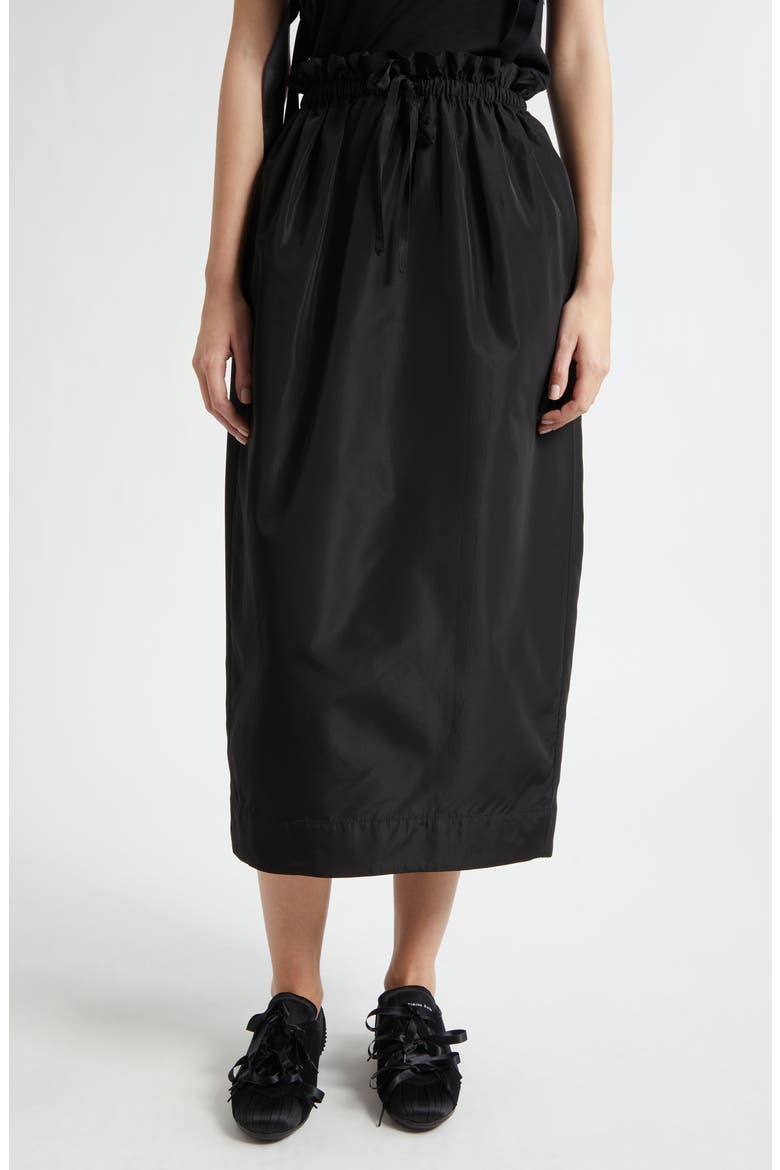 Gathered Waist Tulip Skirt, Main, color, BLACK