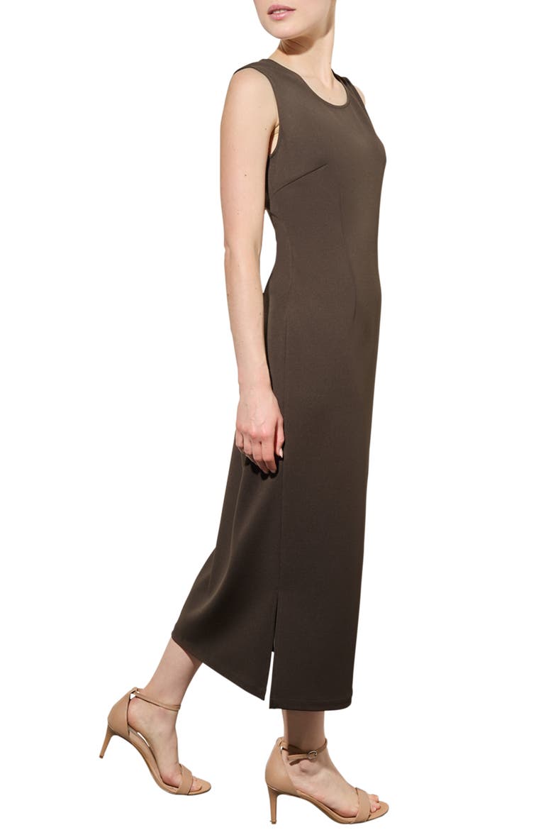 Sleeveless Midi Dress, Alternate, color, DARK UMBER