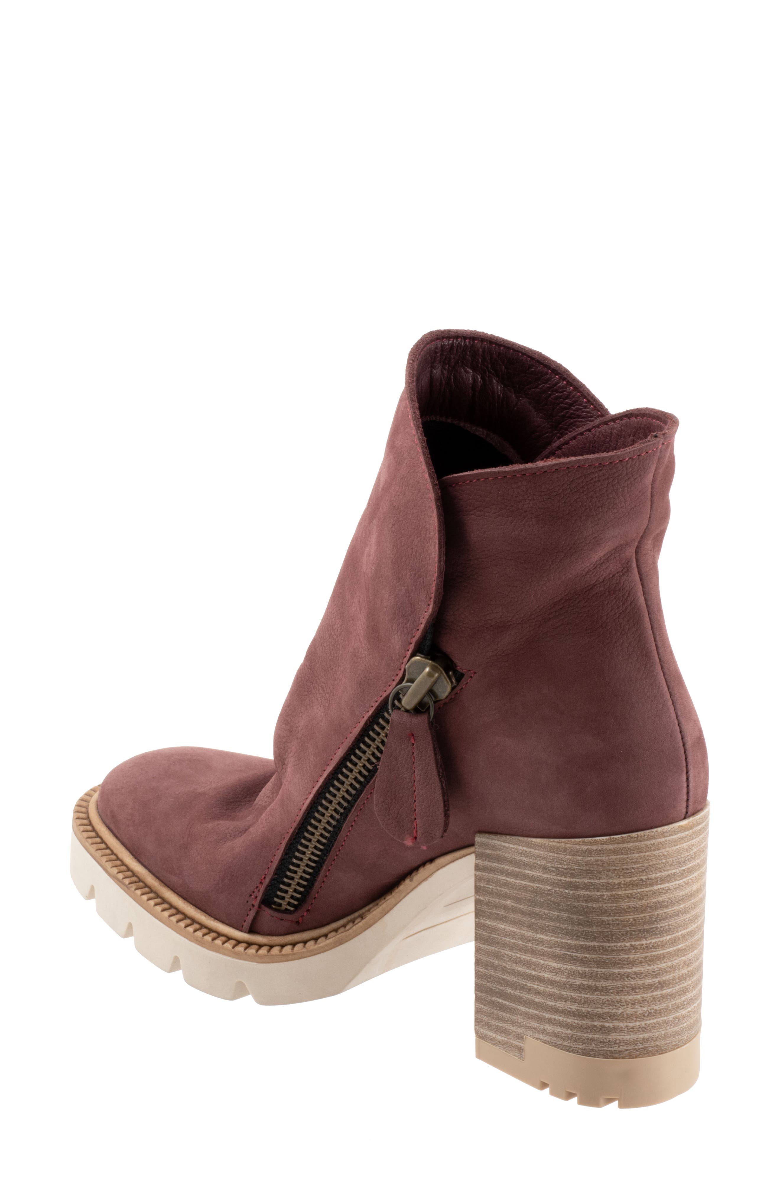 Elliott Block Heel Bootie, Alternate, color, DARK WINE NUBUCK