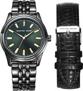 GEOFFREY BEENE EZ Change Bracelet Strap & Leather Strap Watch, 41mm