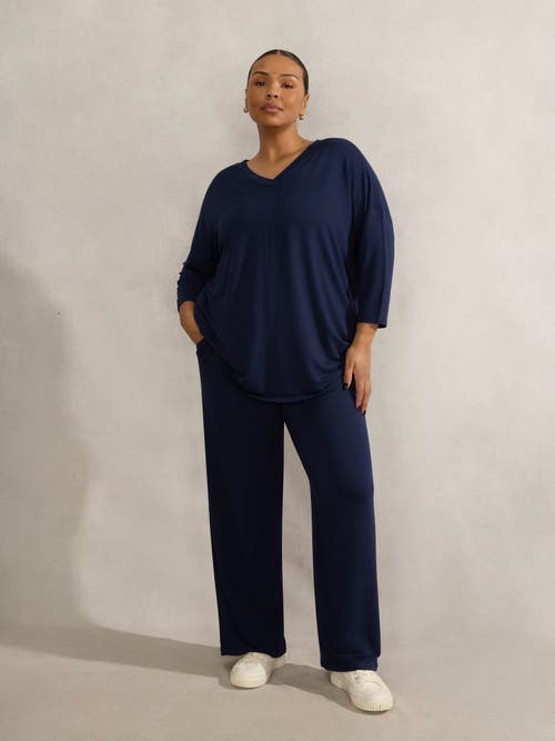 Live Unlimited Supersoft 3/4 Sleeve Top In Blue