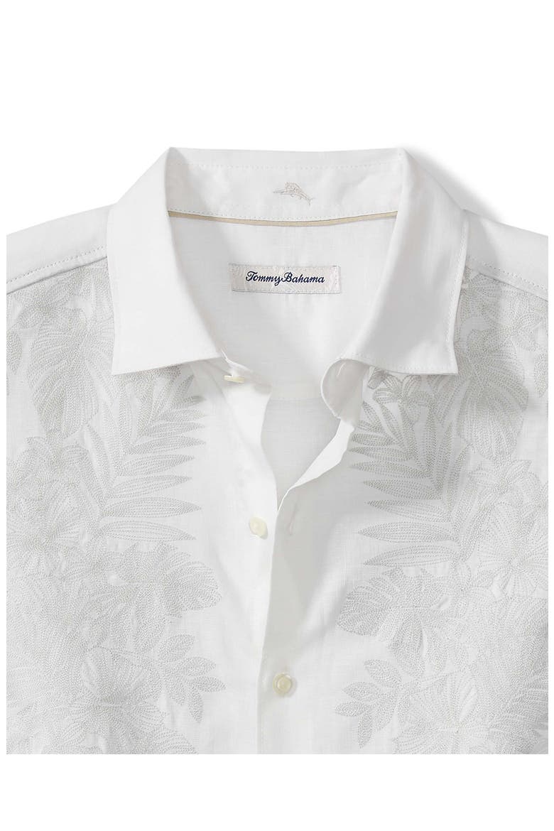 Down the Isle Embroidered Linen Button-Up Shirt, Alternate, color, WHITE