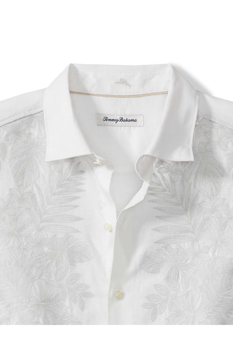 Tommy Bahama Down the Isle Embroidered Linen Button-Up Shirt, Alternate, color, White