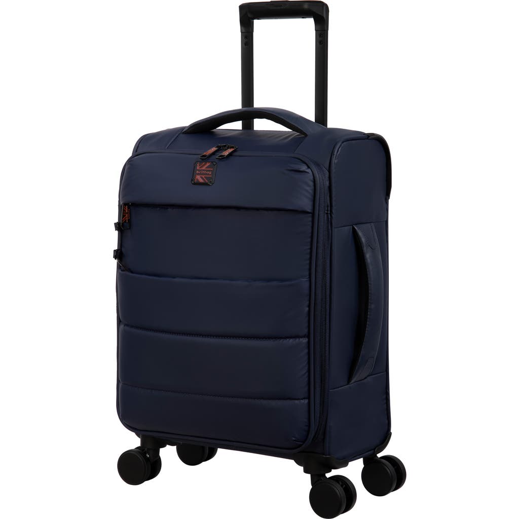 Shop Britbag Pennies 21-inch Softside Carry-on Luggage In Navy