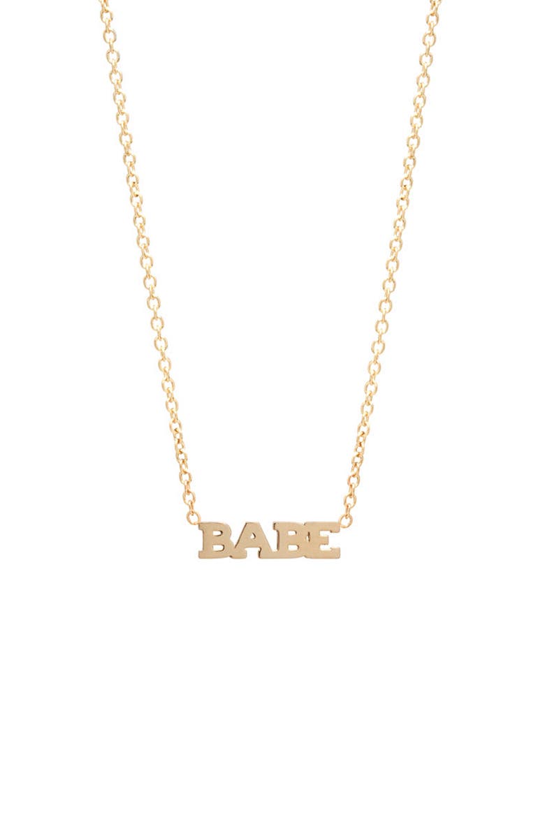 Itty Bitty Typographical Pendant Necklace, Main, color, YELLOW GOLD