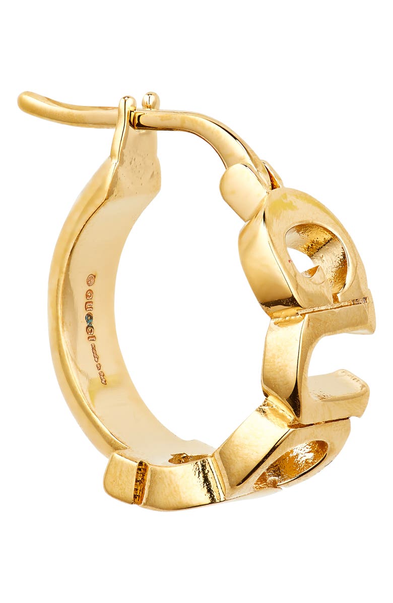 Gucci Logo Script Hoop Earrings, Alternate, color, 