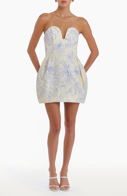 Amanda Uprichard Rosiella Strapless Cocktail Minidress In Somerset Print