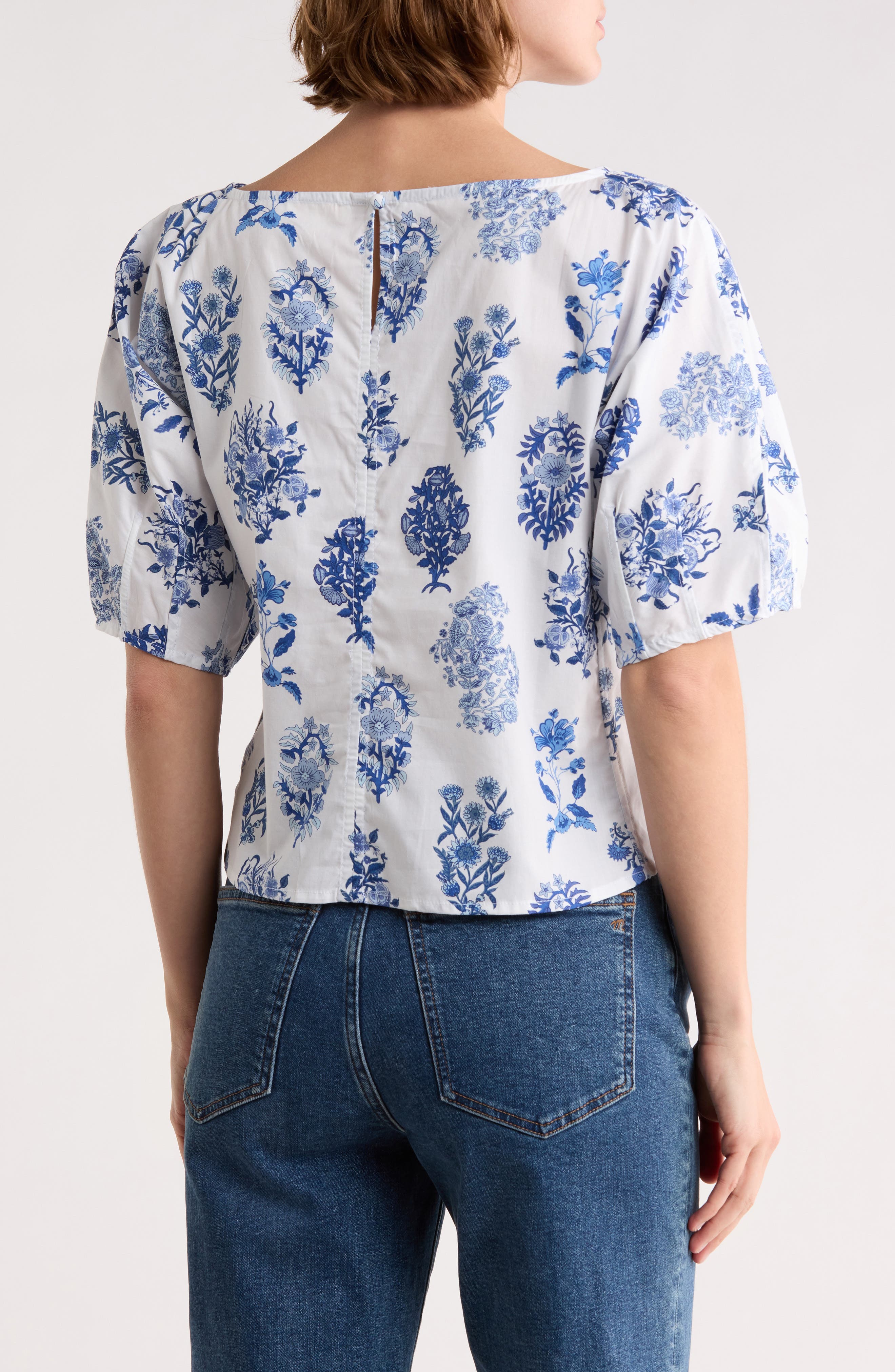 Boat Neck Barrel Sleeve Top - image 2