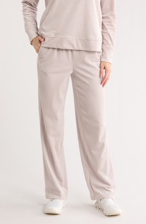 Ribbed Velour Pull-On Pants