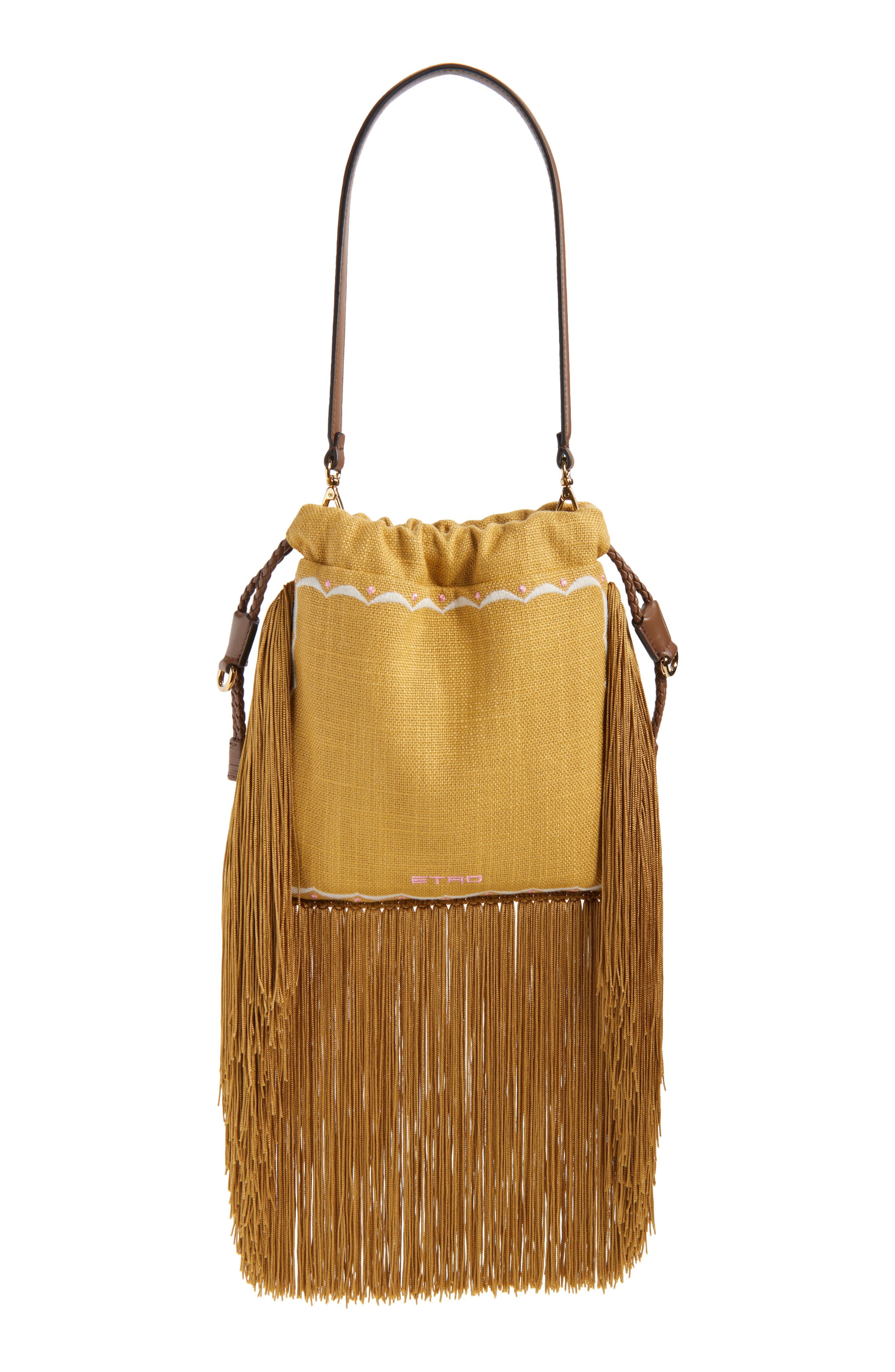 Etro Kalispera Canvas Shoulder Bag, Alternate, color, Ochre