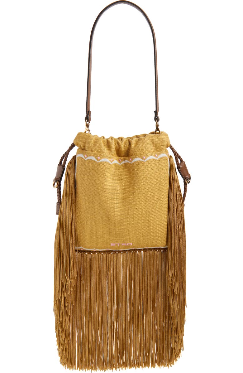 Etro Kalispera Canvas Shoulder Bag, Alternate, color, Ochre