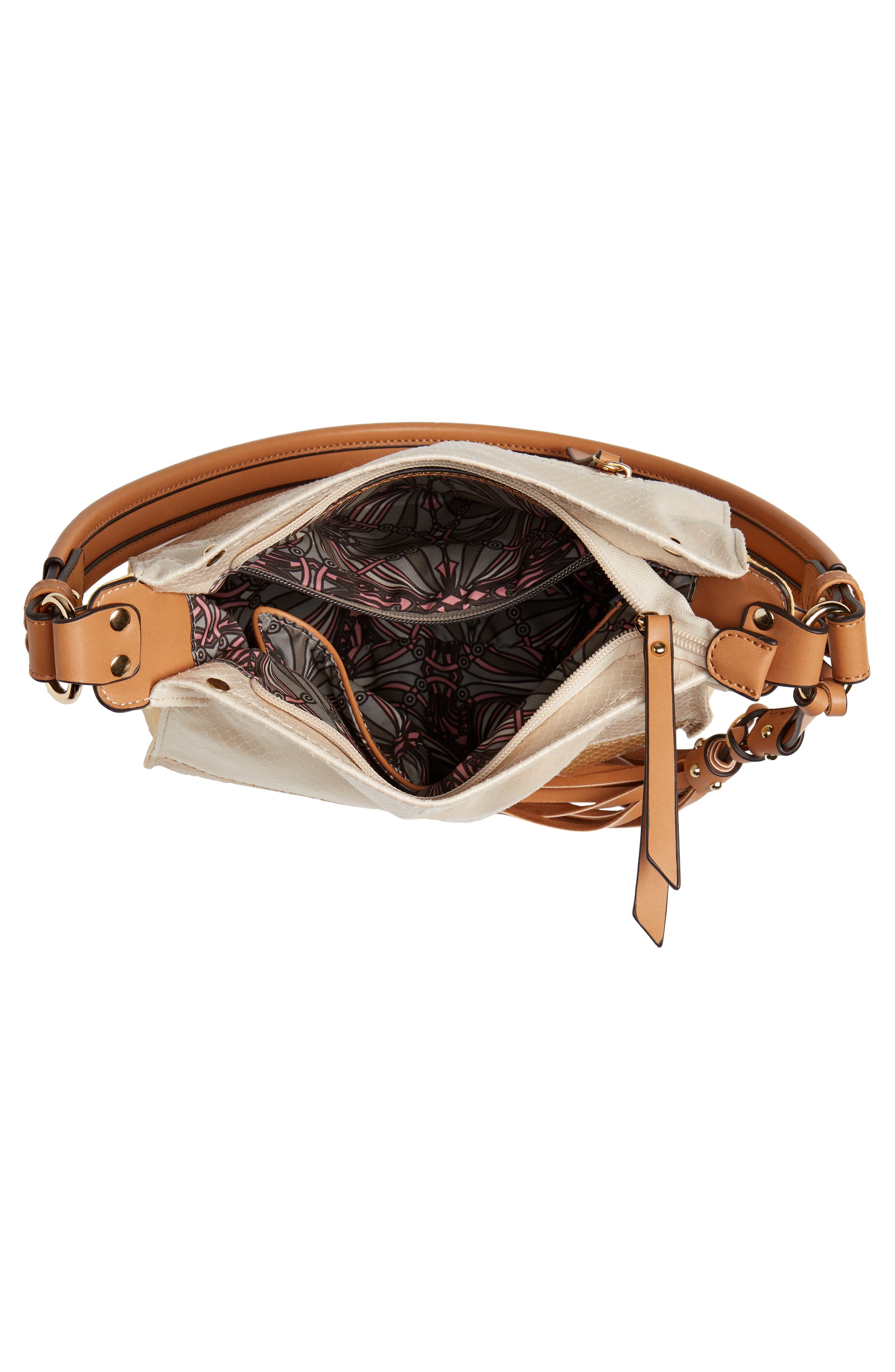 Colorblock Faux Leather Mini Hobo Bag, Alternate, color, NATURAL COMBO
