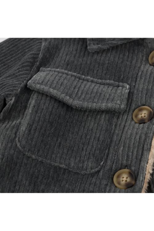 Oh Baby ! Corduroy With Snowdrift Shacket In Black