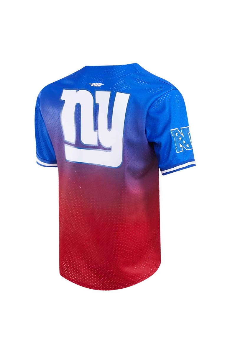 PRO STANDARD Men's Pro Standard Royal/Red New York Giants Ombre Mesh Button-Up Shirt, Alternate, color, 
