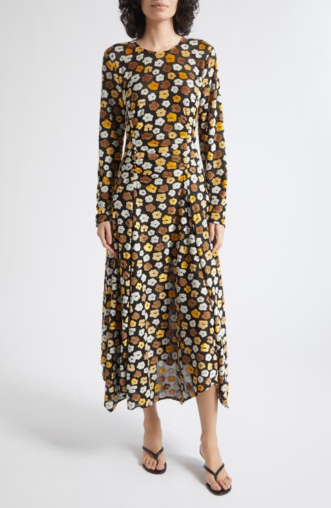 Long Sleeve Gathered Dress