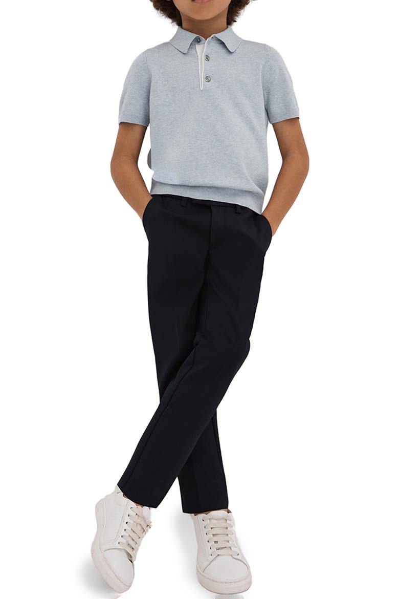 Kids' Finch sr. Heathered Polo Sweater, Alternate, color, SOFT BLUE MELANGE