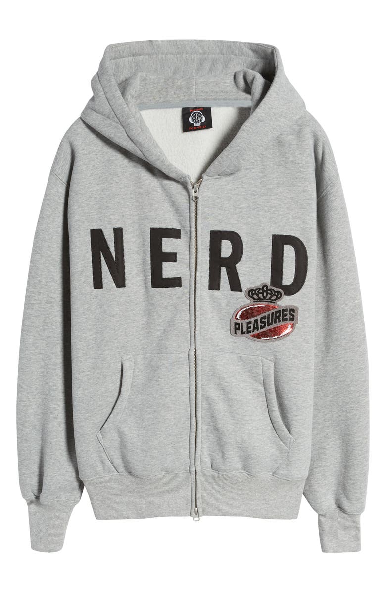 PLEASURES Nerd Appliqué Zip Hoodie, Alternate, color, 