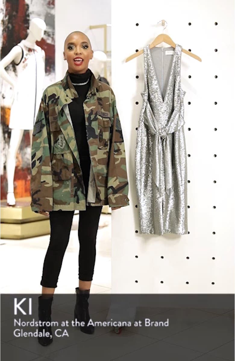 Plunge Neck Sequin Dress, sales video thumbnail