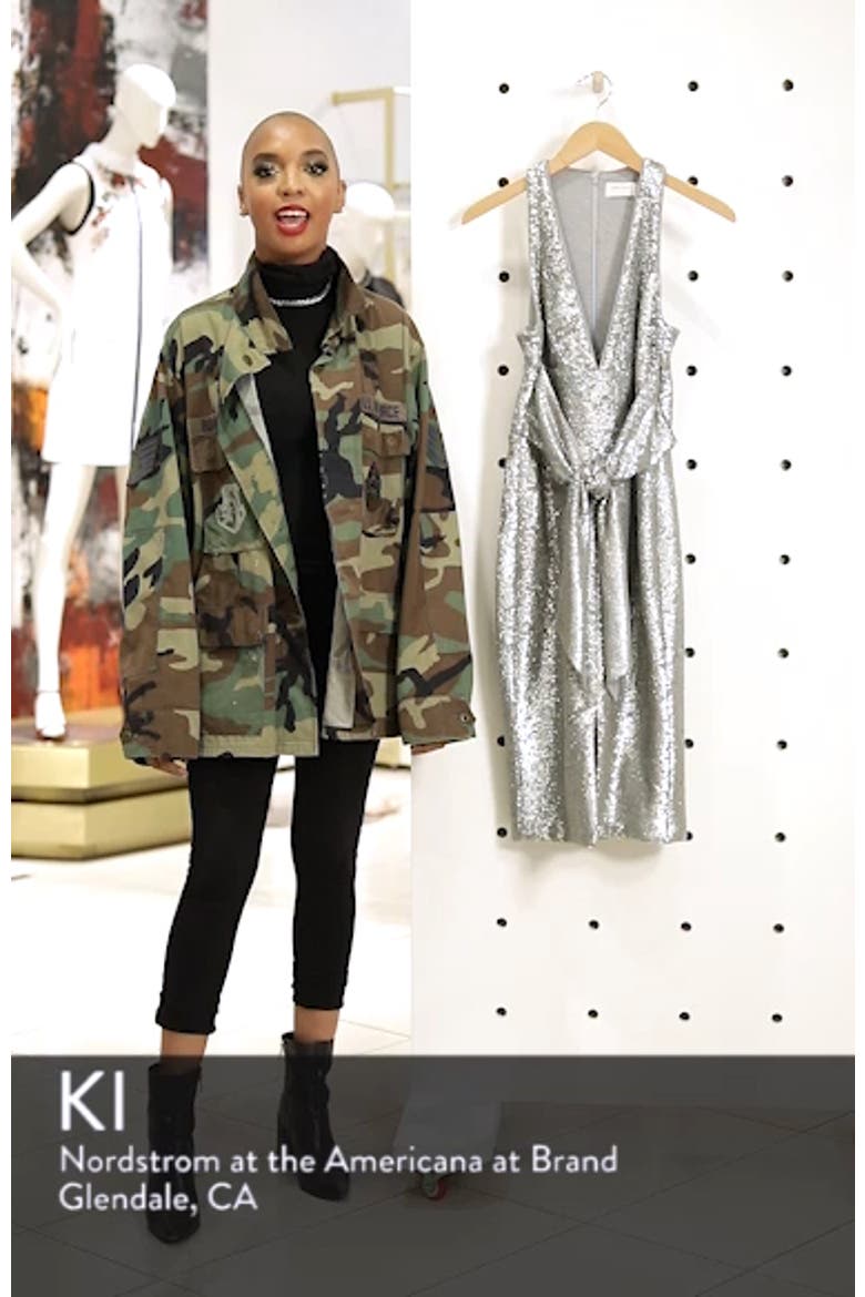 Plunge Neck Sequin Dress video