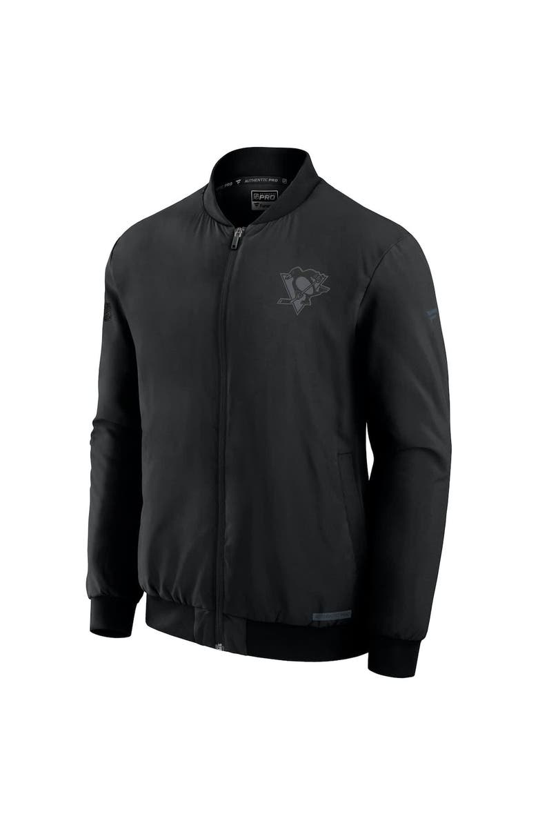 FANATICS Men
s Fanatics Black Pittsburgh Penguins Authentic Pro Road Full-Zip Bomber Jacket, Alternate, color, Black