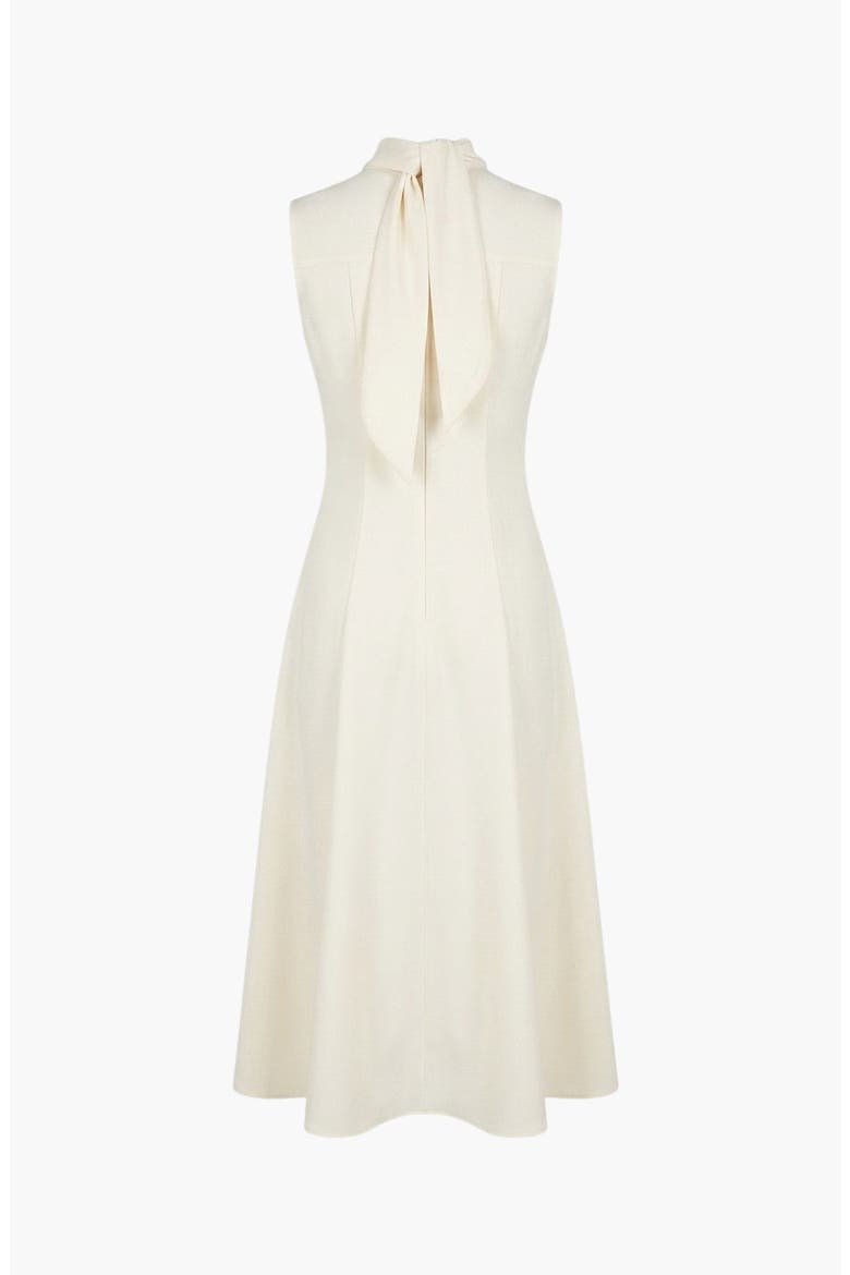 High Neck Sleeveless Tie Detail Midi Dress, Alternate, color, Beige