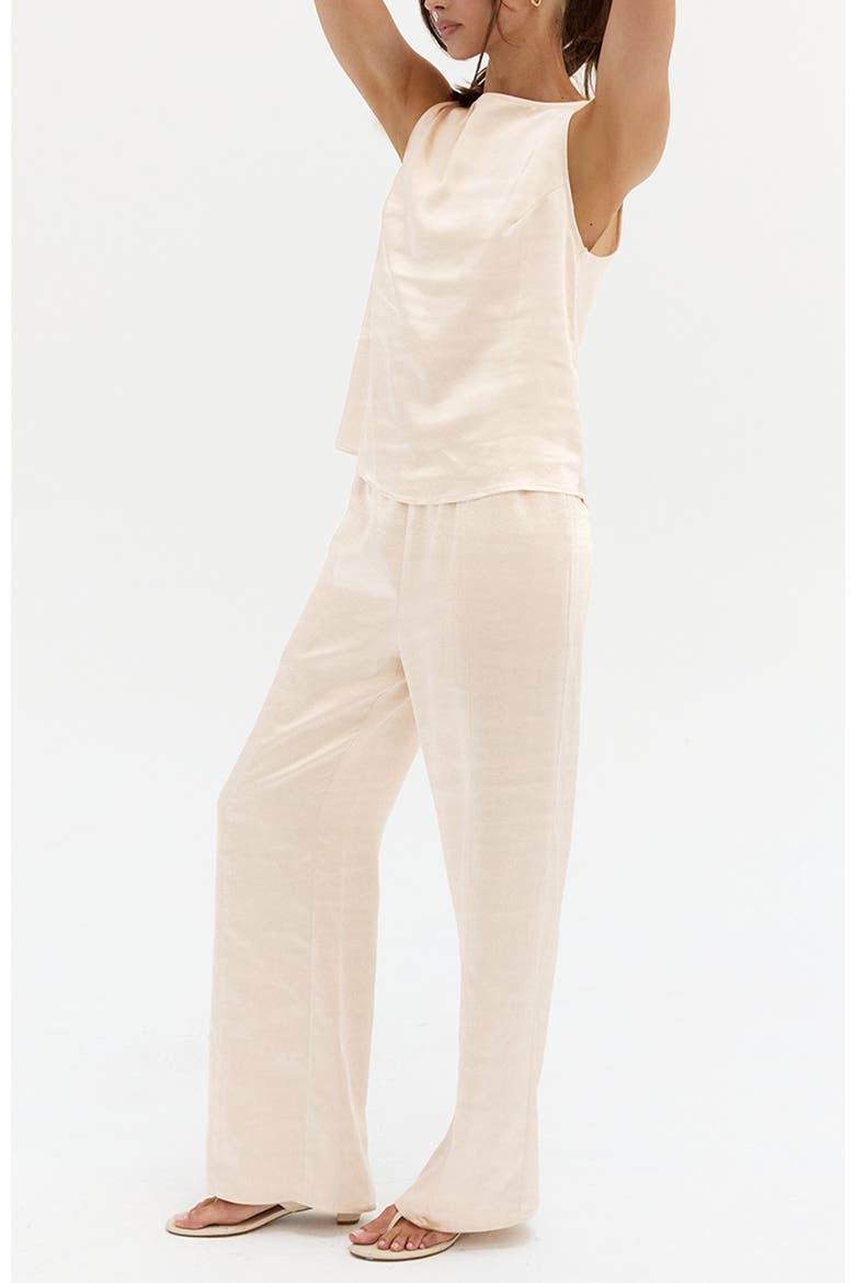 Satin Pull On Pants, Alternate, color, Champagne