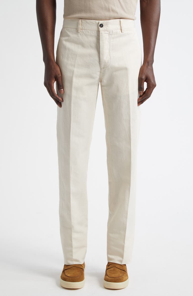 Massimo Alba Cotton & Linen Suit, Main, color, Panna