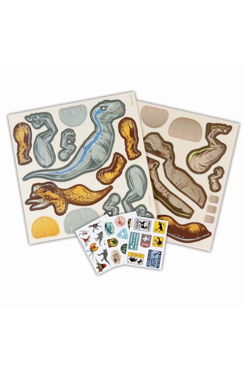 JURASSIC WORLD Dominion Wood Dinosaur Activity Building Set, Alternate, color, Multicolored