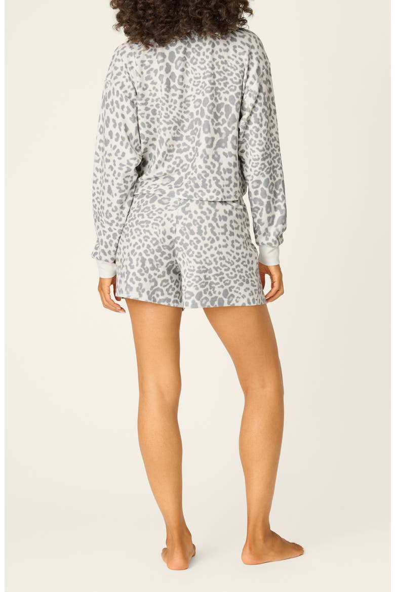 Print Waffle Knit Short Pajamas, Alternate, color, NATURAL