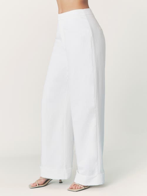 Six Stories Verity Tailored Textured Pants In White