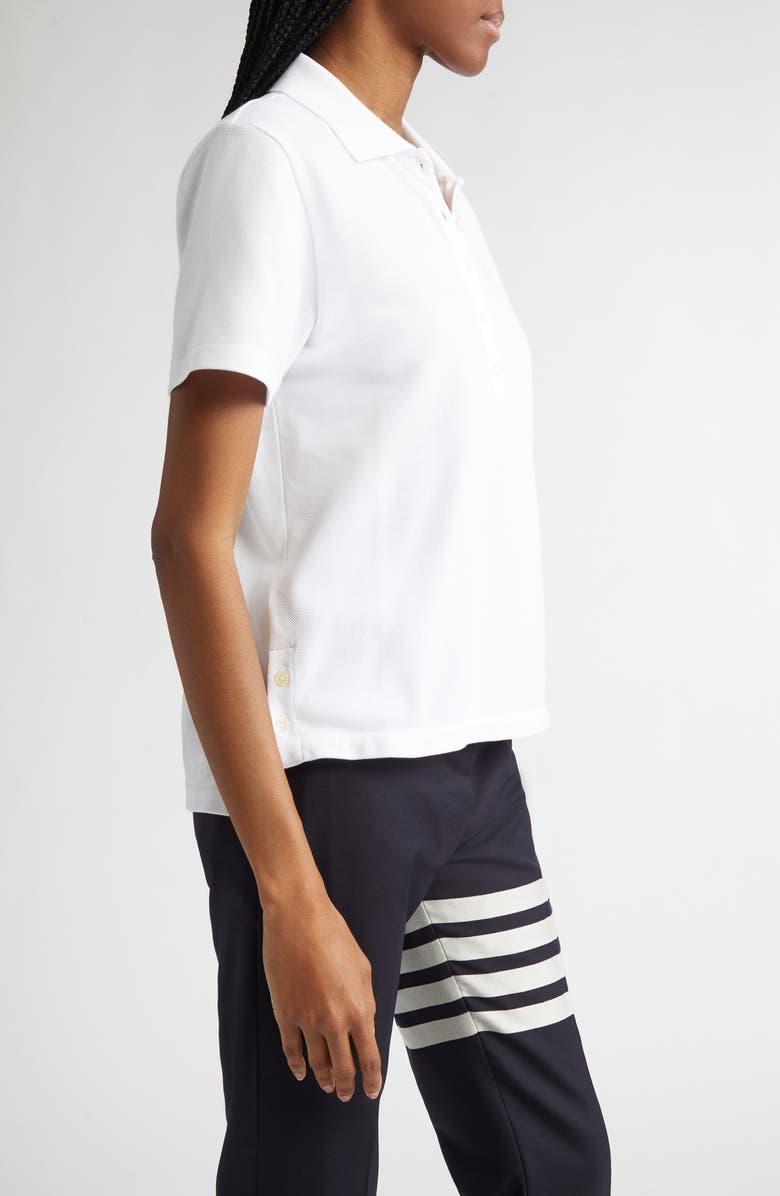 Thom Browne Stripe Piqué Polo, Alternate, color, White