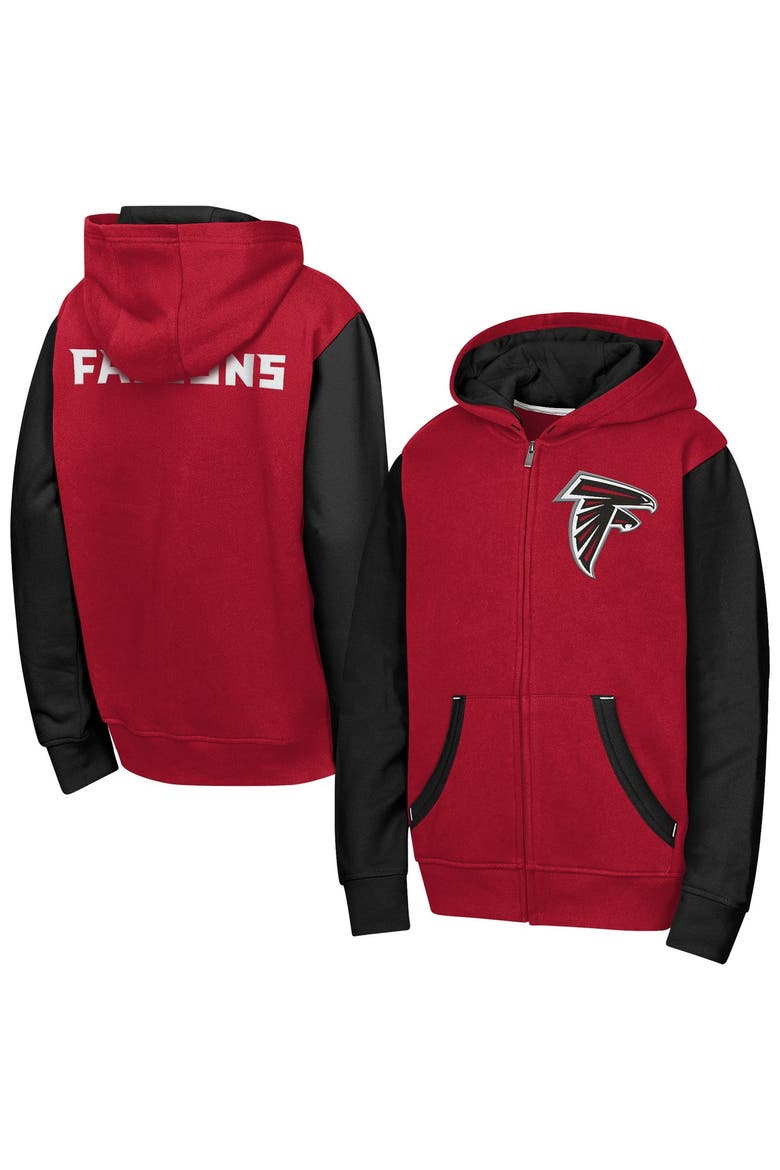 Youth Outerstuff Red Atlanta Falcons Stadium Colorblock Full-Zip Hoodie, Main, color, Red