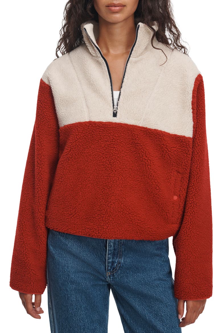 Charly Zip Pullover, Main, color, RED MULTI