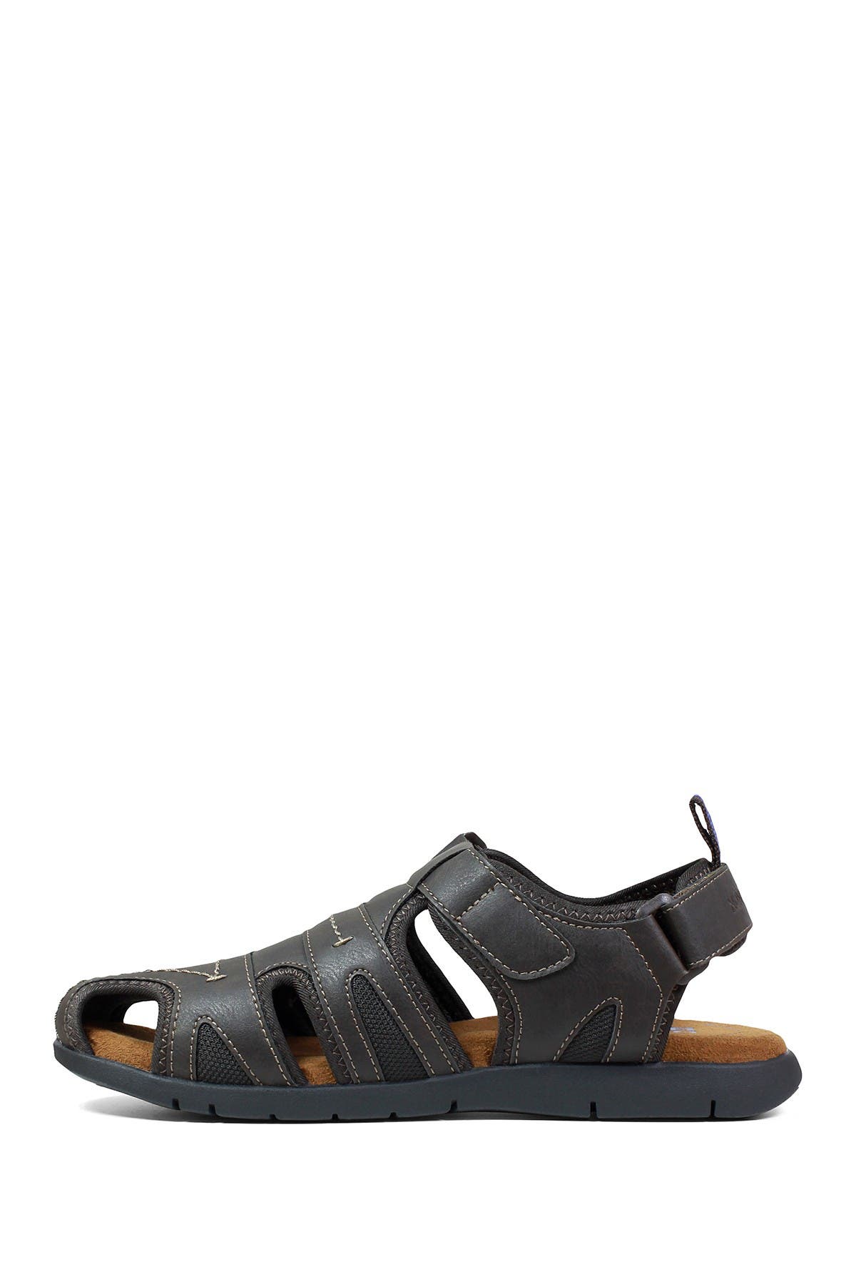 NUNN BUSH Rio Grande Leather Closed Toe Fisherman Sandal - Wide Width Available, Alternate, color, Brown