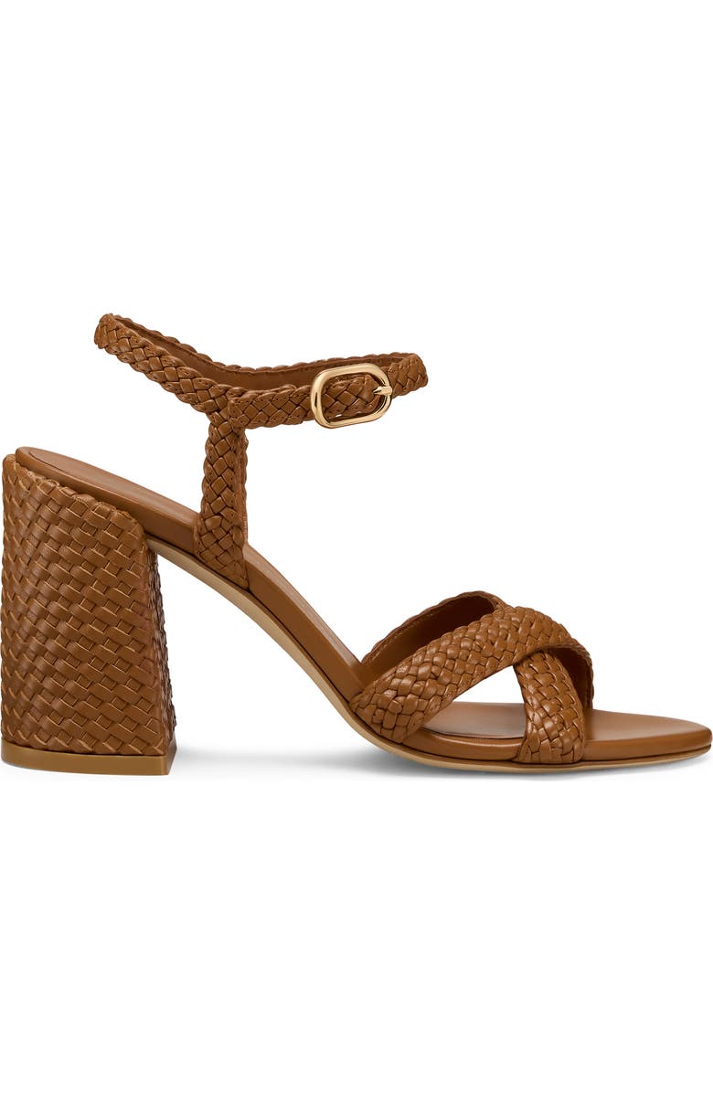 Stuart Weitzman Alyssa Ankle Strap Woven Sandal, Alternate, color, Boho Tan